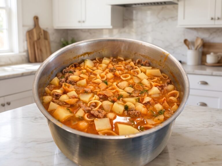 Mexican Shells and Beef Soup | Sopa de Conchitas con Carne